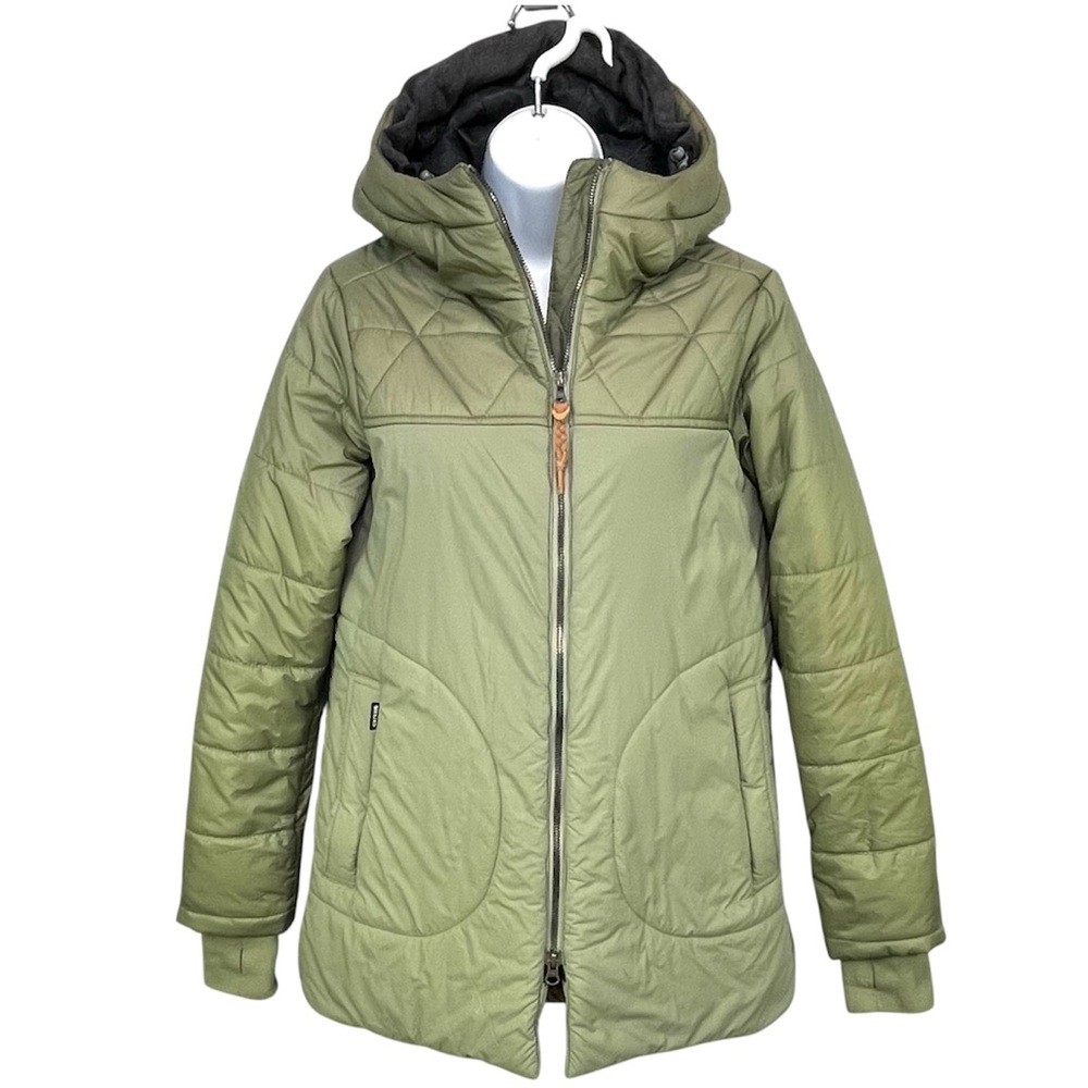 Holden Womens Medium Hooded Puffer Parka Jacket Sage Green Insulated Coat